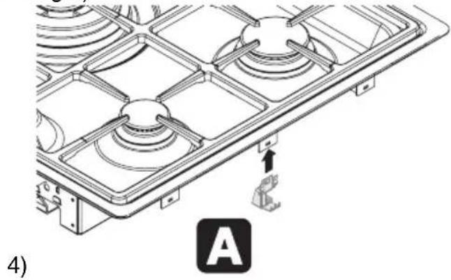 SMEG PGF752 - Befestigung an der Auflagefläche des Modells mit herkömmlichem Einbau (Abb. 1) - 10
