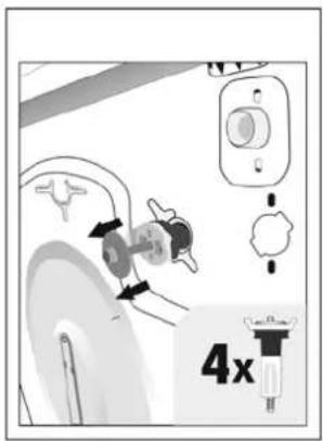 Laurus LWM O1449 A+ LED - KAPITEL -3: AUFSTELLEN ENTFERNEN DER TRANSPORTSICHERUNGSSCHRAUBEN - 1