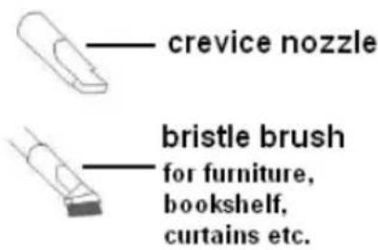 crevice nozzle bristle brush for furniture, bookshelf, curtains etc.
