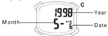 Lorus Y737 - Showing the calendar display - 1