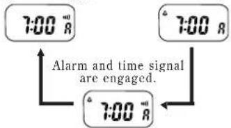 Lorus W207 - ■ HOW TO ENGAGE AND DISENGAGE THE ALARM AND THE TIME SIGNAL - 3