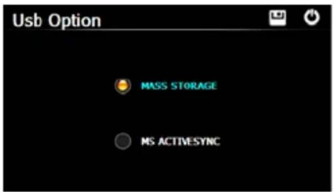 Usb Option MASS STORAGE MS ACTIVESYNC