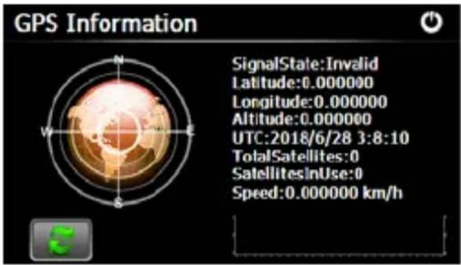 GPS Information SignalState:Invalid Latitude:0.000000 Longitude:0.000000 Altitude:0.000000 UTC:2018/6/28 3:8:10 TotalSatellites:0 SatellitesInUse:0 Speed:0.000000 km/h