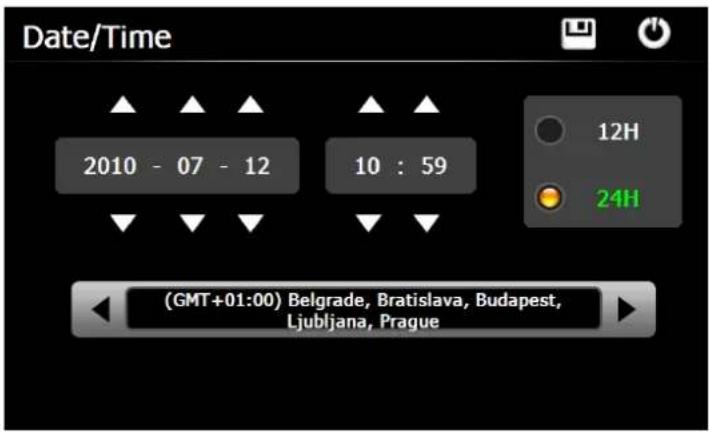Date/Time 2010 - 07 - 12 10 : 59 12H 24H (GMT+01:00) Belgrade, Bratislava, Budapest, Ljubljana, Prague