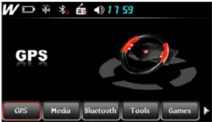 W 17 59 GPS GPS Media Bluetooth Tools Games