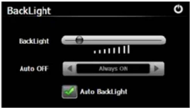 BackLight BackLight Auto OFF Always ON Auto BackLight