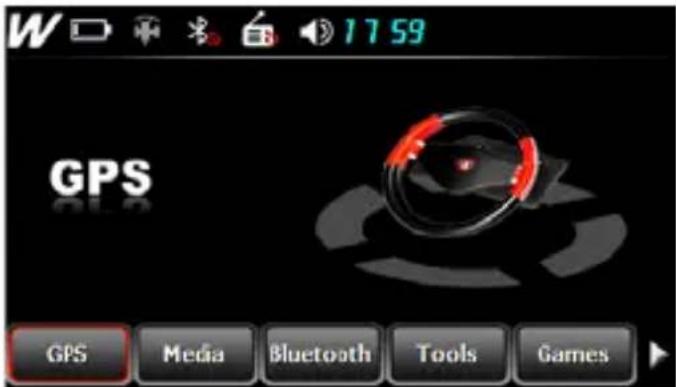 W 17 59 GPS GPS Media Bluetooth Tools Games
