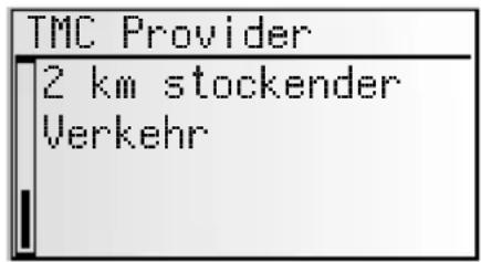 TMC Provider 2 km stockender Verkehr