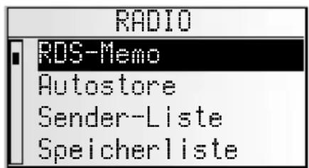 RADIO ROS-Memo Autostore Sender-Liste Speicherliste