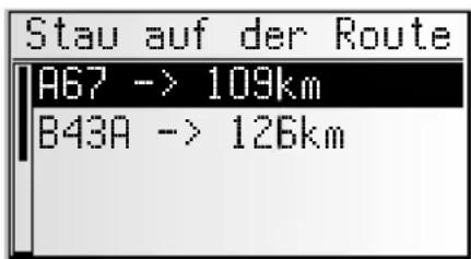 Stau auf der Route A67 -> 109km B43A -> 126km