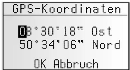 GPS-Koordinaten 08°30'18" Ost 50°34'06" Nord OK Abbruch