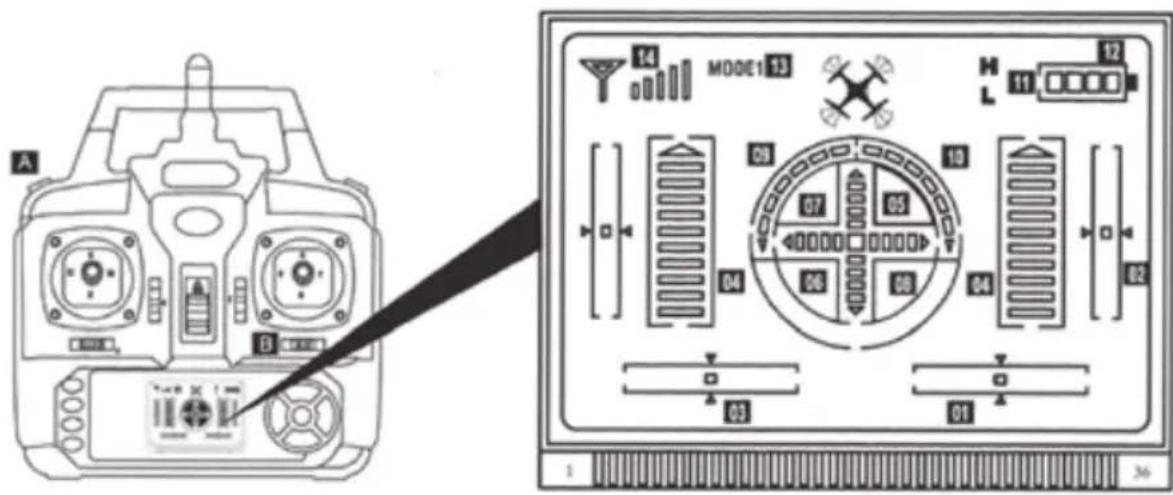 Syma X8W - Fernbedienung Tastatur und LCD-Handbuch - 1