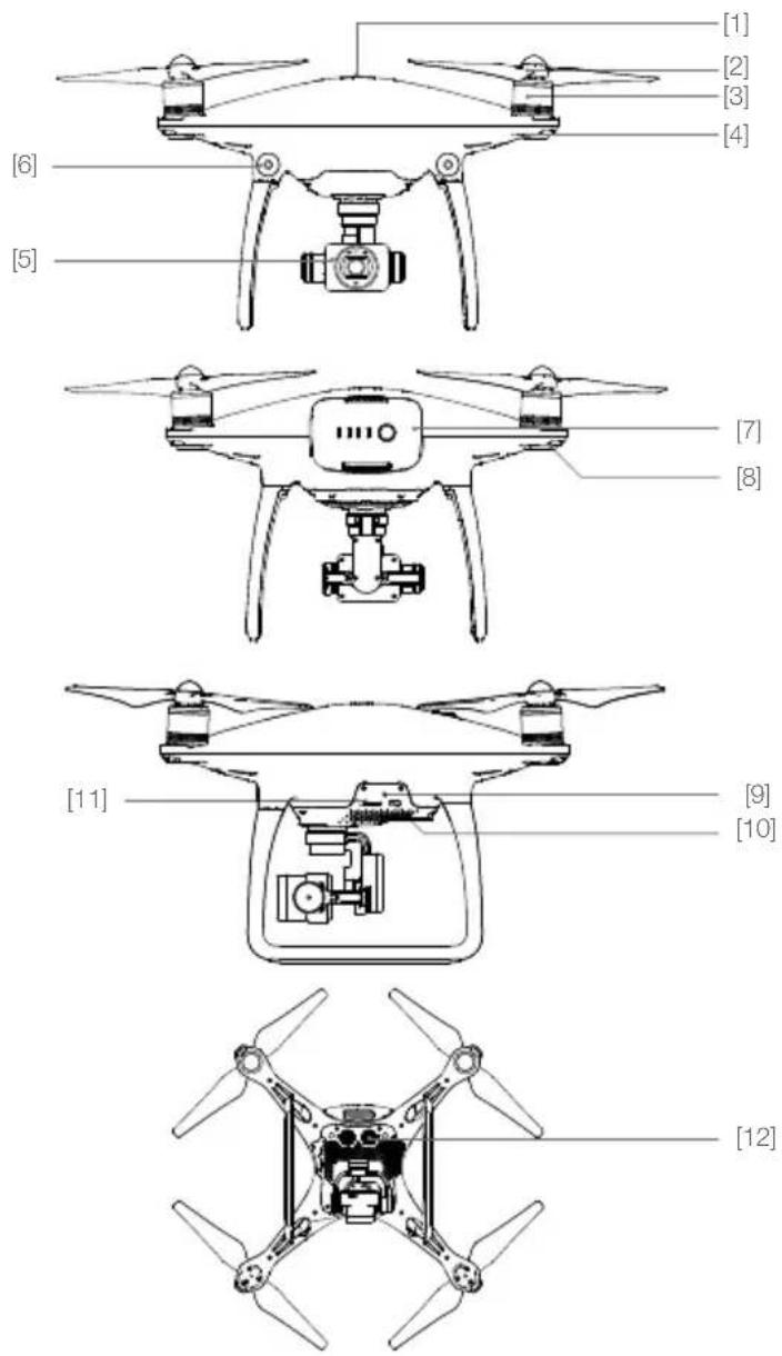 DJI Phantom 4 4K - Zeichnung des Fluggeräts - 1