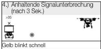 4.) Anhaltende Signalunterbrechung (nach 3 Sek.) >3S Gelb blinkt schnell