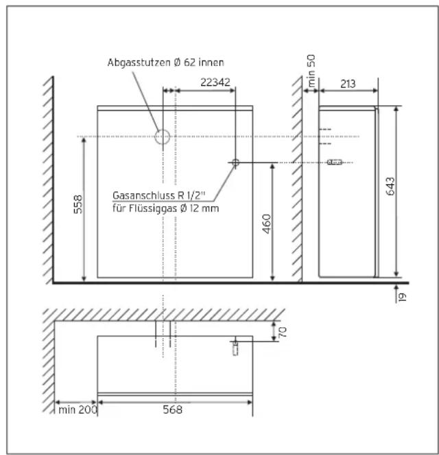 Remeha VGR 30 F 3 H - Abmessungen - 1