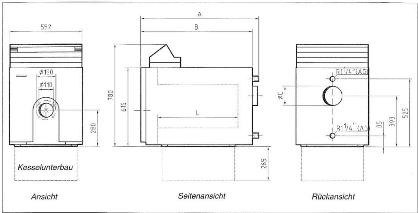 Remeha OG10 - Technische Daten und Abmessungen - 1