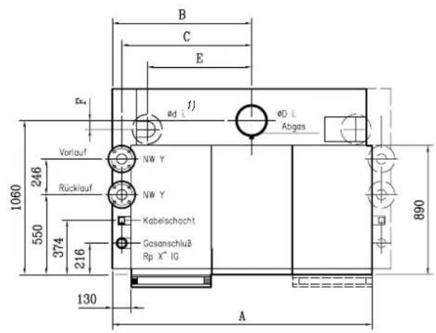 Remeha Gas 3000 - Abmessungen - 1