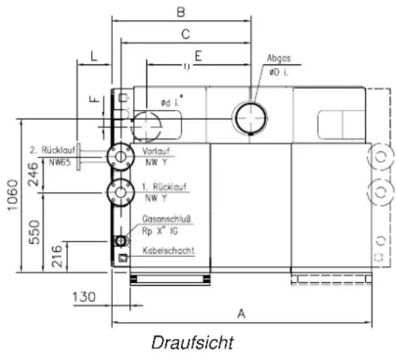 Remeha Gas 3000 Eco - Abmessungen - 1