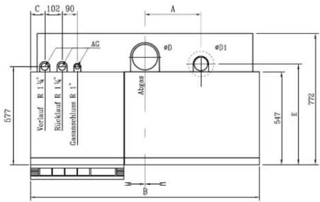 Remeha Gas 2000 ECO reminox - Abmessungen - 1