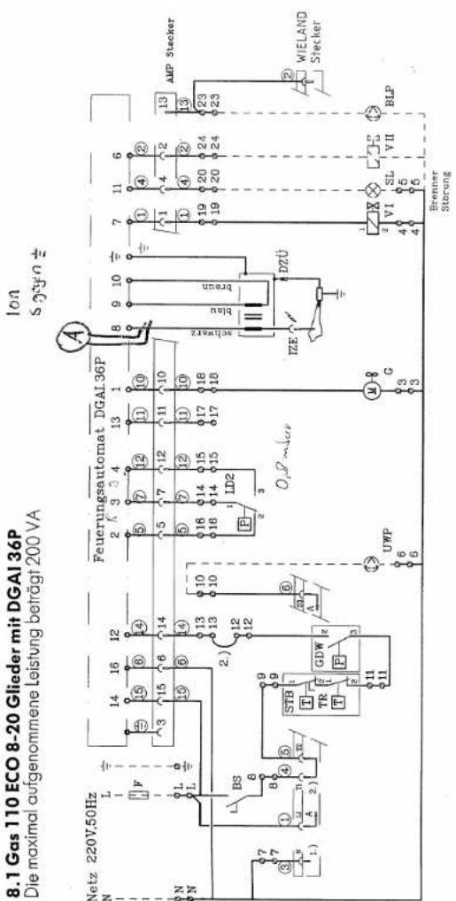 Remeha Gas 110 Eco - Elektrischer Anschluß-Schaltpläne - 1