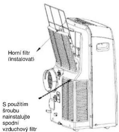 Horní filtr (instalovat) S použitím šroubu nainstalujte spodní vzduchový filtr