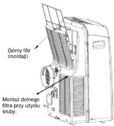Górny filtr (montaż) Montaż dolnego filtra przy użyciu śruby.