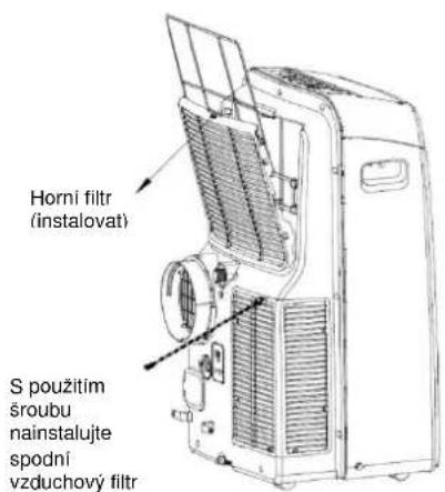 Horní filtr (instalovat) S použitím sroubu nainstalujte spodní vzduchový filtr