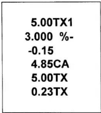 5.00TX1 3.000 %-0.15 4.85CA 5.00TX 0.23TX