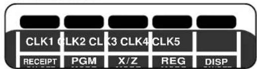 CLK1 CLK2 CLK3 CLK4 CLK5 RECEIPT PGM X/Z REG DISP