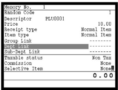 CASIO TE-7000S - Programmierungsvorgang für PLU-Folientasten-Warengruppenverknüpfung/Steuerstatus/Listenkapazität - 4