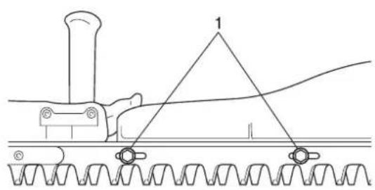 Technical line drawing of a mechanical assembly with spring and chain components (no text or symbols)