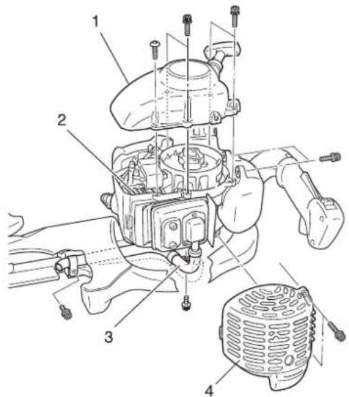 Technical diagram of a mechanical assembly with numbered components for identification