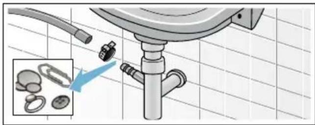 BOSCH WAYH2742NL - Ablaufschlauch am Siphon verstopft - 1