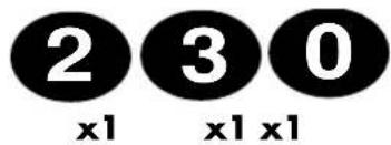 2 3 0 x1 x1 x1