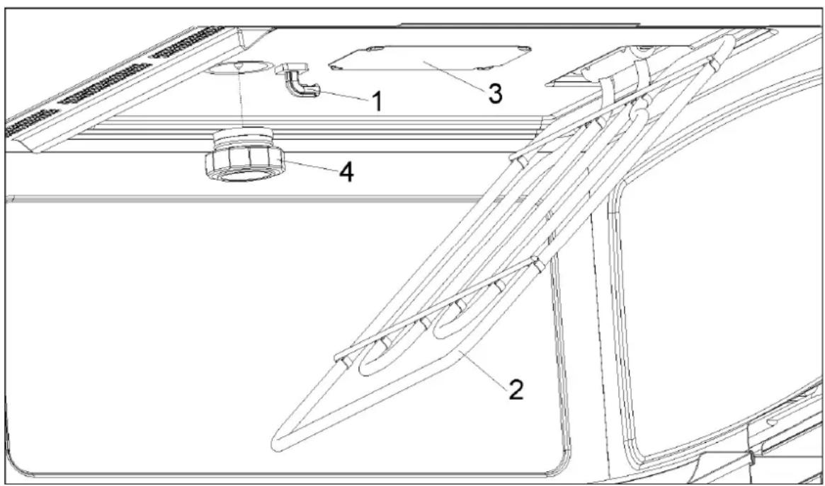 Technical diagram of a mechanical assembly with numbered components, likely for engineering or manufacturing documentation.
