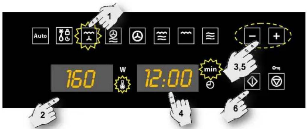 Auto 1 - + 160 W 12:00 min 3,5 2 4 6
