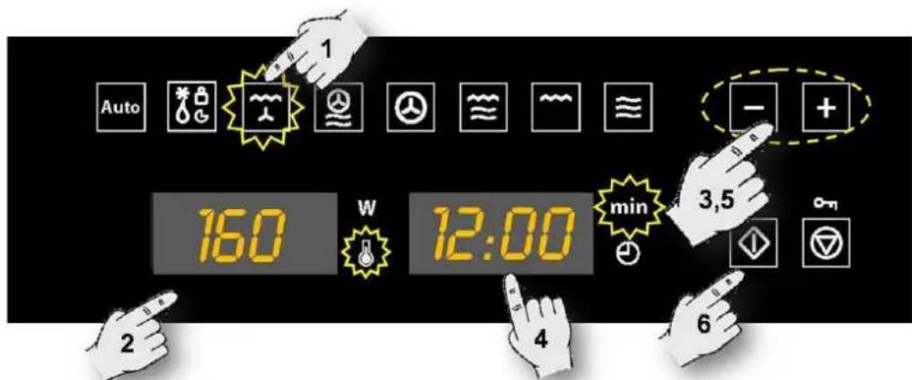 Auto 1 - + 160 w 12:00 min 3,5 2 4 6
