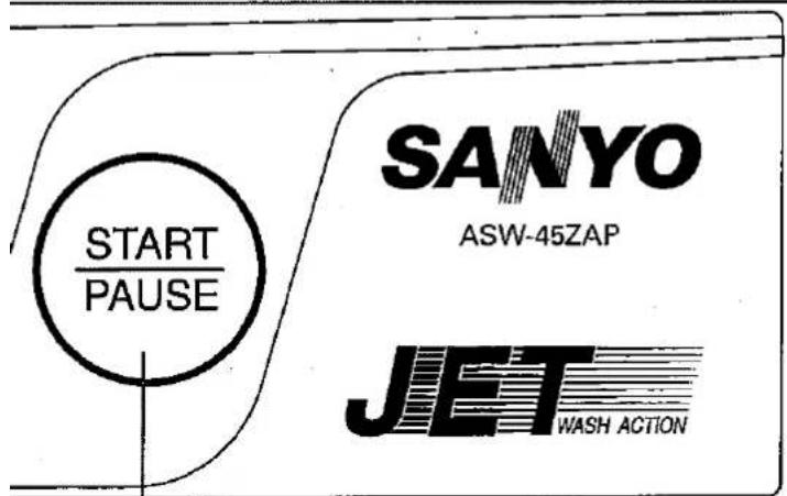 START /PAUSE SANYO ASW-45ZAP JET WASH ACTION