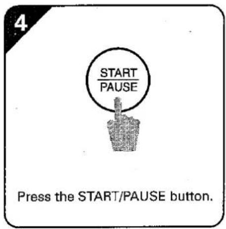 4 START / PAUSE Press the START/PAUSE button.