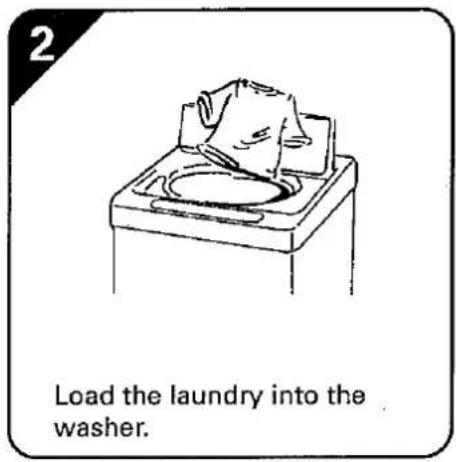 2 Load the laundry into the washer.