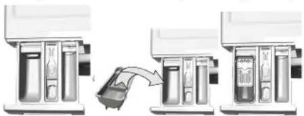 SMEG WHT1114LSUK - If the product contains a liquid detergent cup: - 1