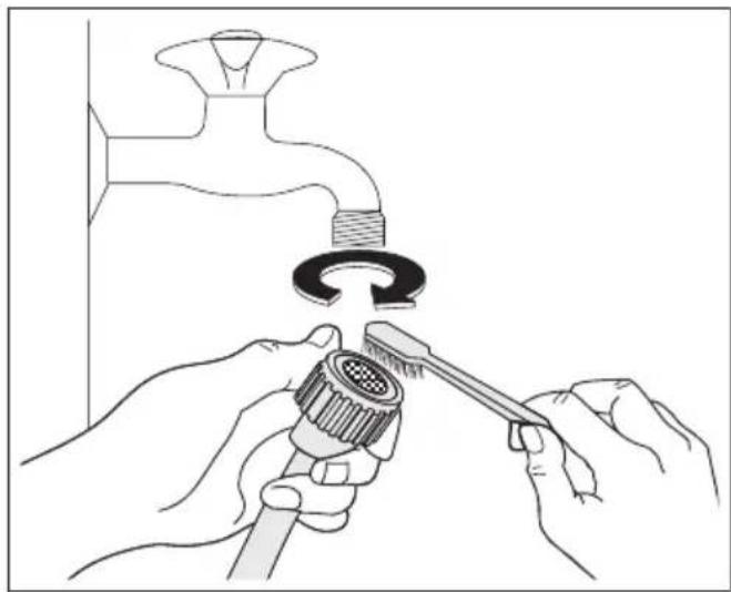 John Lewis JLWM 1604 - Cleaning the water inlet filters - 2