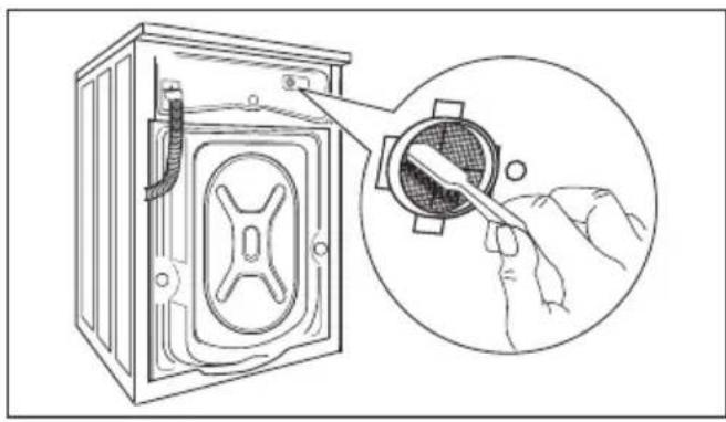John Lewis JLWM 1604 - Cleaning the water inlet filters - 3