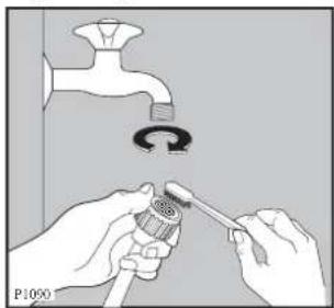 Zanussi-Electrolux ZWF 1420 W - Cleaning the water inlet filter - 1
