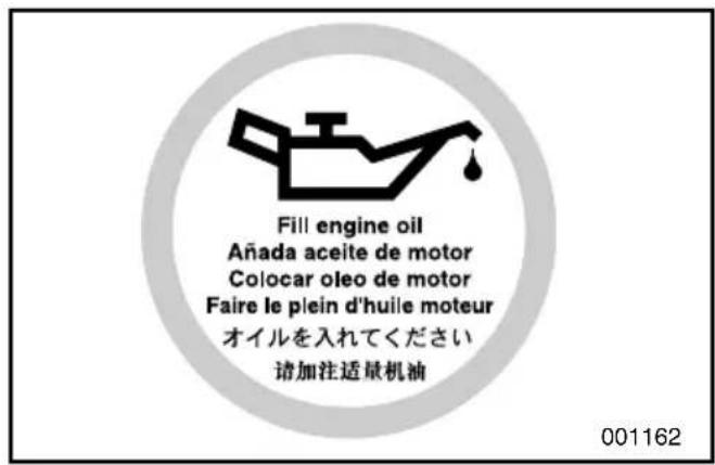 Fill engine oil Añada aceite de motor Colocar oleo de motor Faire le plein d'huile moteur オイルを入れてください 请加注适量机油 001162