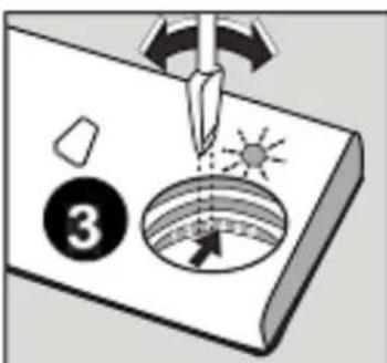 Diagram illustrating a soldering process with a pen tip, sun, and tool, labeled with number 3