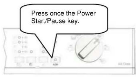 Press once the Power Start/Pause key.
