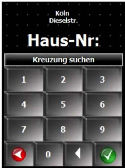 Köln Dieselstr. Haus-Nr: Kreuzung suchen 1 2 3 4 5 6 7 8 9 0 < ✓