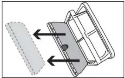 Diagram of a mechanical component with arrows indicating direction, no text or symbols present