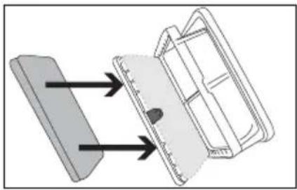 Diagram showing a mechanical component with arrows indicating direction, no text or symbols present